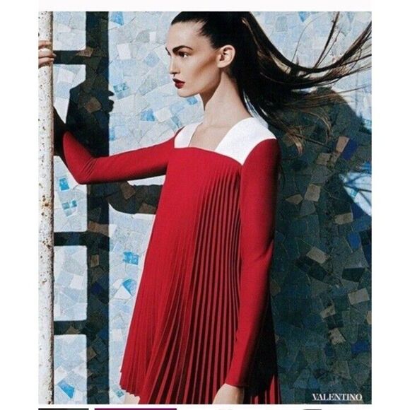 NWOT  Valentino Pleated Dress Size 2 - Picture 2 of 9